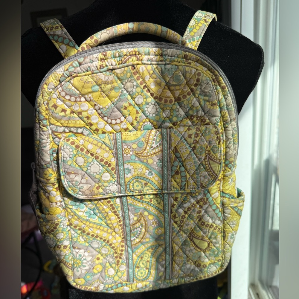 RETIRED PATTERN! Vera Bradley Yellow Paisley Quilted Backpack
